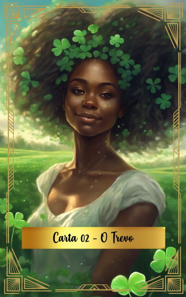 Oráculo Negras viajantes - Carta 2 -O trevo por Clarissa Guelves